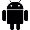 Logotipo Android com link para download da aplicação mobile